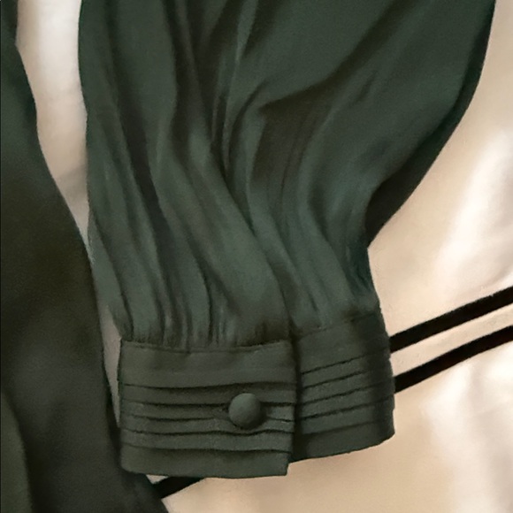 Banana Republic Dark Green V-Neck Button-Front Blouse - Picture 4 of 10